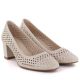 3. Beige openwork pumps with a block heel, Sergio Leone PB848