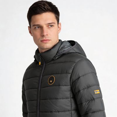 5. Geographical Norway men's jacket AMIGOMAP LONG HOOD DB DGREY MEN 233 DARK GRAY (WZ5086H/GN-GRIS FONCÉ)
