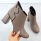 9. Elegant beige leather ankle boots with a block heel Jezzi OLI21-2