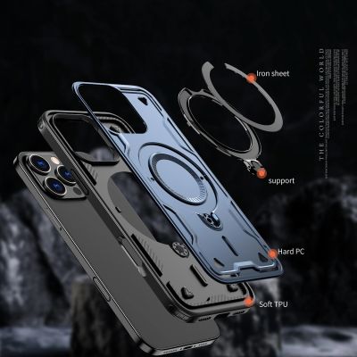 4. Hybrid Armor Trendy Case with MagSafe for iPhone 16 Pro - Blue