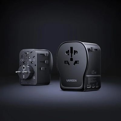7. Ugreen S550 65W Universal Travel Adapter - Black