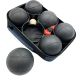 9. 6-PIECE PETANQUE BALLS - BLACK BOULE, ENERO PRO COVER