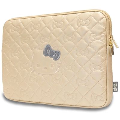 2. Hello Kitty Zip PU Quilted Bows case for a 14" laptop - gold