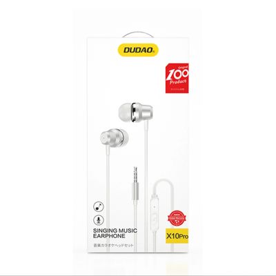 4. Dudao X10PRO wired headphones, mini jack 3.5mm, in-ear with remote control - white