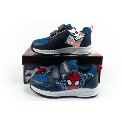 10. Leomil children's sports shoes Spiderman sneakers lightweight with velcro black blue