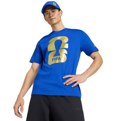 5. adidas FIFA World Cup 26 Official Emblem Men's T-Shirt Blue KB3705