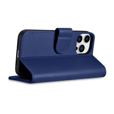 8. iCarer Wallet Case 2in1 Cover iPhone 14 Pro Leather Flip Case Anti-RFID blue (WMI14220726-BU)
