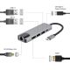4. GEMBIRD MULTI ADAPTER USB TYPE-C 5IN1 (HUB + HDMI + PD + CARD READER + LAN) SILVER