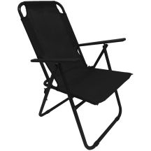 CAMPING CHAIR WITH ARMRESTS 61x66x65-108CM FOLDING BLACK ENERO CAMP