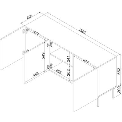 4. ISLA chest of drawers 150.5x40x75 cashmere matt