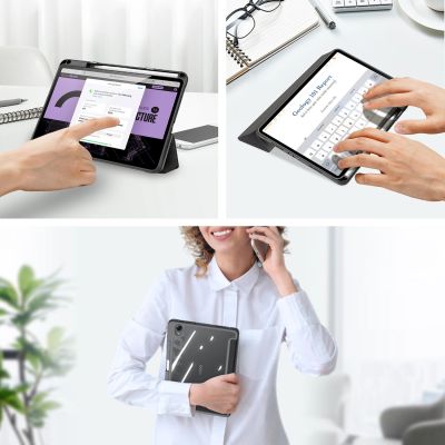 4. Dux Ducis Toby Armored Flip Smart Case for Oppo Pad with Stylus Holder Black
