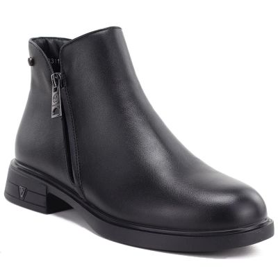 5. Women's leather ankle boots insulated black Vinceza 133112