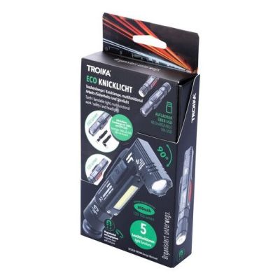 5. TROIKA ECO KNICKLICHT Black Hand flashlight + Headband flashlight COB LED