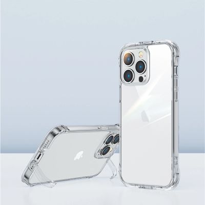2. Joyroom Defender Series Case Cover for iPhone 14 Plus Armored Hook Cover Stand Clear (JR-14H3)