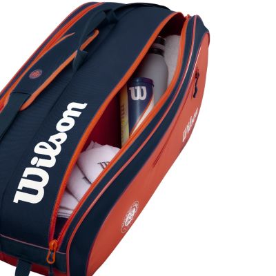 5. Wilson Roland Garros 2026 Team 6PK Tennis Bag Orange and Navy Blue WR8053301001