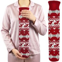 RED RUBBER HOT WATER BOTTLE IN A SWEATER 0.9 L