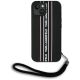 Karl Lagerfeld Saffiano Athleisure Stripes Cord iPhone 15 Case - Pink