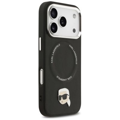 4. Karl Lagerfeld Karl Pin MagSafe Case for iPhone 17 Pro Max - Black