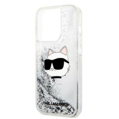 6. Karl Lagerfeld KLHCP14XLNHCS iPhone 14 Pro Max 6.7" silver/silver hardcase Glitter Choupette Head
