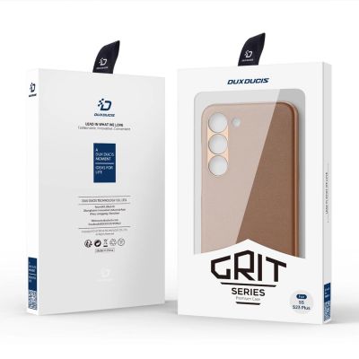 5. Dux Ducis Grit case for Samsung Galaxy S23+ elegant case made of artificial leather brown