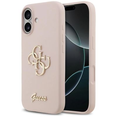 Guess Silicone Big 4G Script Case for iPhone 17 - Pink