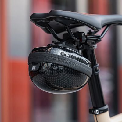 5. Rockbros rigid hard shell saddle bag, compact, 0.4l capacity - carbon pattern