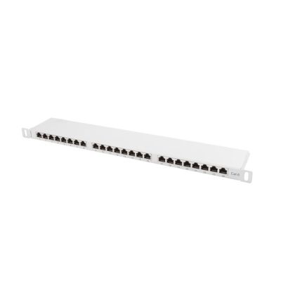 7. Patch panel Lanberg PPS6-0024-S (0.5U; cat. 6; 24xRJ-45)