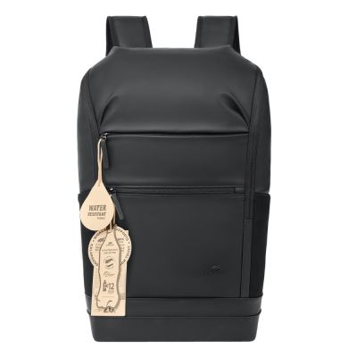 22. Rivacase Eden City Backpack Black Polyester, Waxed Leather (Pull Up)