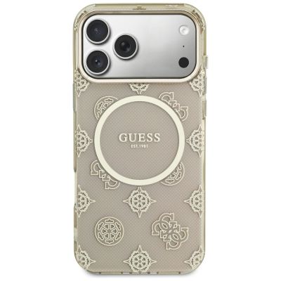 3. Guess IML Peony Dot MagSafe Case for iPhone 17 Pro Max - Beige