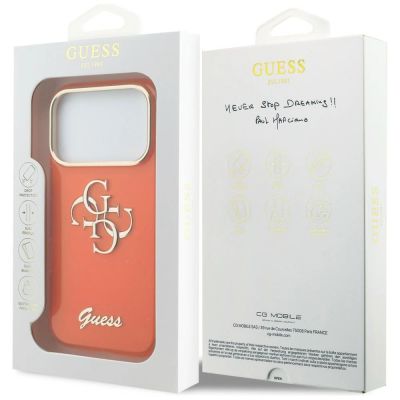 8. Guess IML 4G Script Metal Case for iPhone 17 Pro Max - Orange