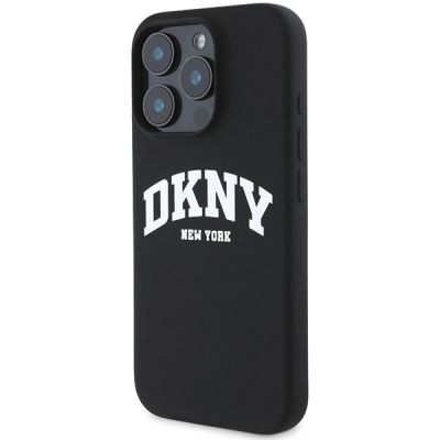 2. DKNY Silicone White Printed Logo MagSafe iPhone 16 Pro Case - Black