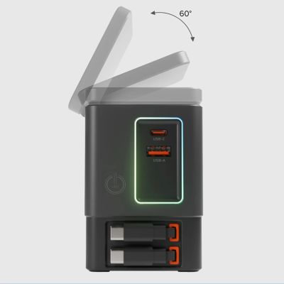 6. SBS Power Dock 6-in-1 with MagSafe, Stand, and USB-C Cables 65W – Black
