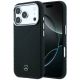 Mercedes Leather Semi Wrap Wood Effect MagSafe Case for iPhone 17 Pro Max - Black