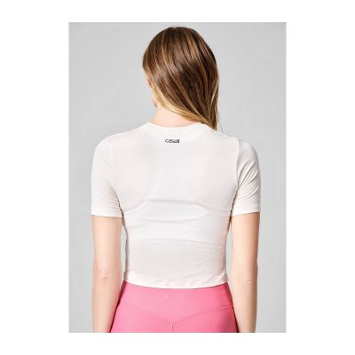 4. CASALL Delight Short Wrap Tee white