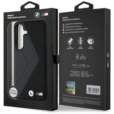 8. BMW Leather Oversized Stripes MagSafe case for Samsung Galaxy S25 - black