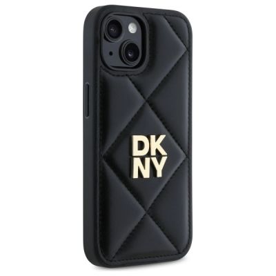 4. DKNY Quilted Stack Logo iPhone 15 Case - Black