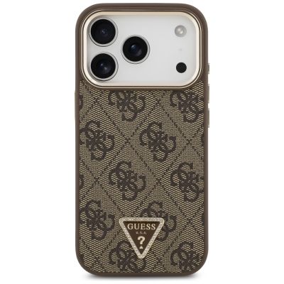 3. Guess 4G Triangle Logo MagSafe Case for iPhone 17 Pro / 18 Pro - Brown