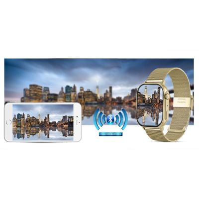 20. Smartwatch Gravity GT15-7 Pink Silicone Strap + Gold Bracelet