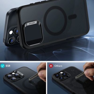 5. ESR Classic Hybrid Halolock MagSafe Case Set + Tempered Glass for iPhone 16 Pro Max - Semi-Transparent with Black Frame