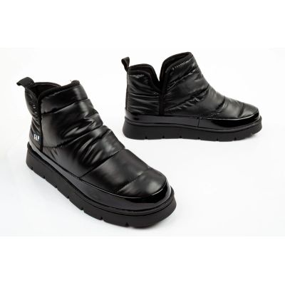 7. GAP Women's Shoes Alabama Winter Ankle Boots Black Slip-On