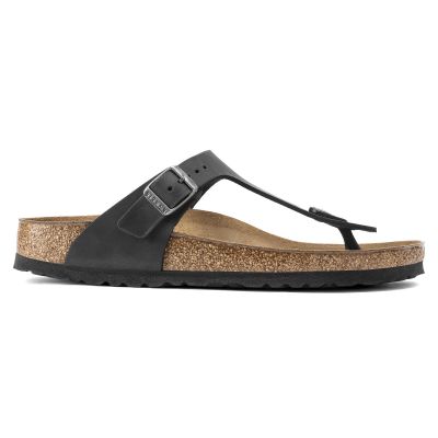 7. Birkenstock Gizeh NU Oiled Black Regular Flip-Flops for Women/Men (0845251)