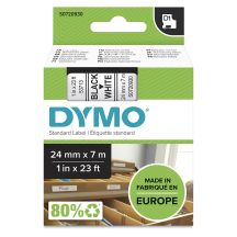Dymo D1 Tape - 24mm x 7m Black/White