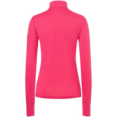 Women's long-sleeve thermal shirt with mock neck SUPER.NATURAL W Tundra 175 Zip 1/4 Flear pink