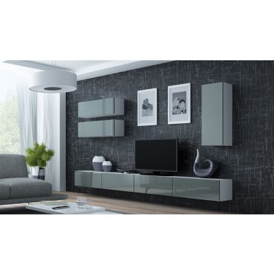 2. TV cabinet VIGO '140' 30/140/40 white/grey gloss