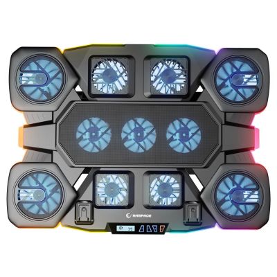 4. Rampage GLACIERS50 Gaming Cooling Pad for 14-17" Laptops, 2600RPM, Black
