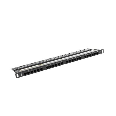 2. Patch panel Lanberg PPU6-0024-B (0.5U; cat. 6; 24xRJ-45)