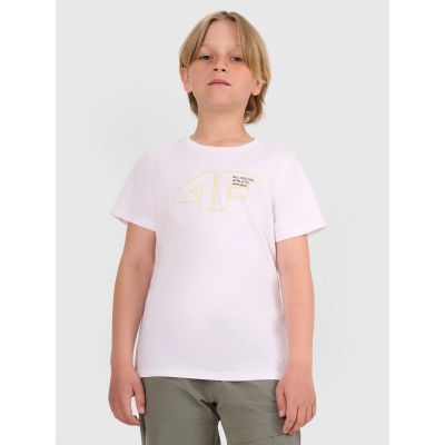 5. Boys' t-shirt with print 4F 4FJWAW25TTSHM2417-10S