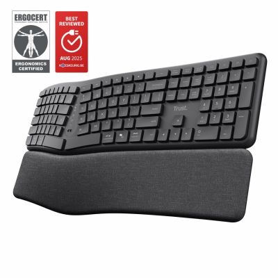 8. TRUST Keyra multidevice wireless ergonomic keyboard