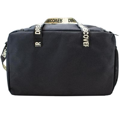 4. BLACK AIRPLANE TRAVEL BAG + WHITE SEMI LINE LETTERING