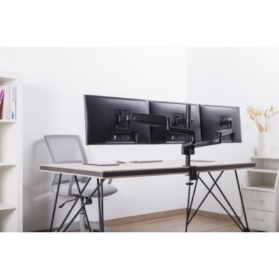 35. GEMBIRD ADJUSTABLE DESK ARM/MOUNT FOR 3 MONITORS 17-27, VESA 100X100MM, UP TO 7 KG